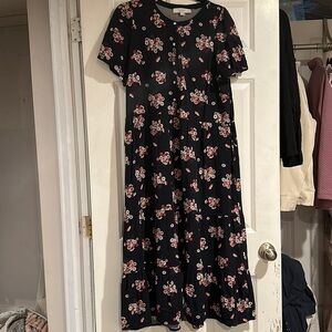 To the ankle farmer dress with waist tie